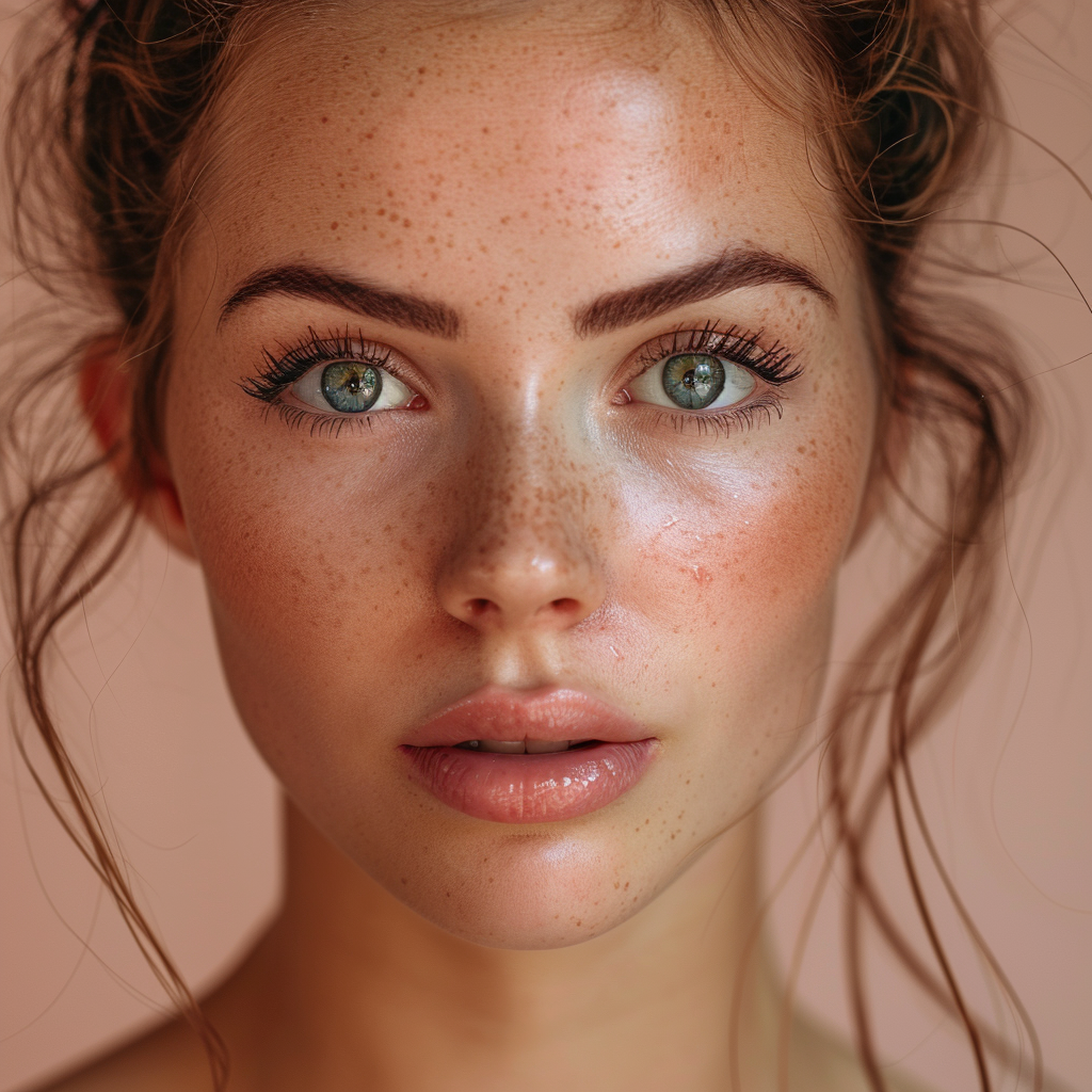 Microdermabrasion 101 A portrait of a woman with clear, glowing skin, featuring freckles and green eyes. microdermabrasion guide