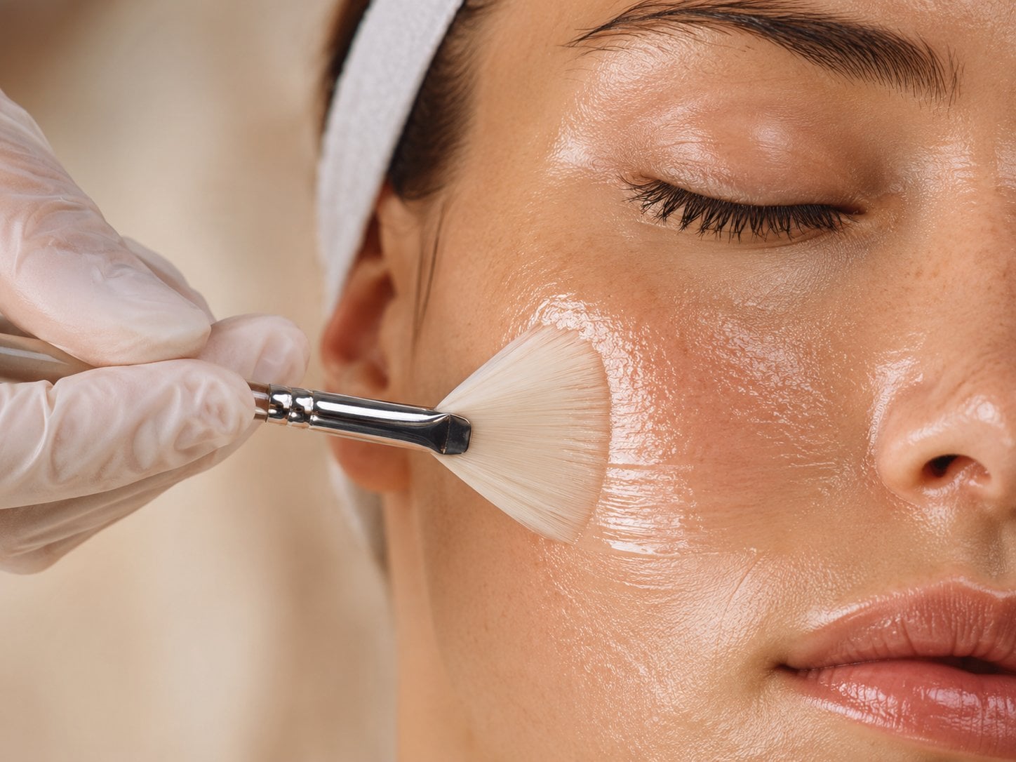 Glycolic acid facial AHA peel session at Healing Skin